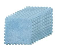 LKXHarleya 10PCS Soft Interlocking Patchwork Mat, 11.81 x 11.81" Plush Puzzle Carpet for Home Floor Decoration, Light Blue-Purple