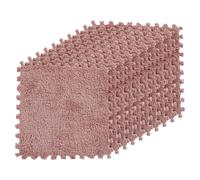 LKXHarleya 10PCS Soft Interlocking Patchwork Mat, 11.81 x 11.81" Plush Puzzle Carpet for Home Floor Decoration, Watermelon Red