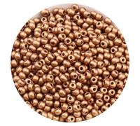 LKXHarleya 120PCS Round Loose Spacer Beads, 4mm Frosted Metallic Glass Seed Beads for Bracelets Necklaces Earring Jewelry Making Supplies DIY Art Craft, Golden