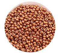 LKXHarleya 120PCS Round Loose Spacer Beads, 4mm Frosted Metallic Glass Seed Beads for Bracelets Necklaces Earring Jewelry Making Supplies DIY Art Craft, Bronze