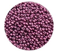 LKXHarleya 120PCS Round Loose Spacer Beads, 4mm Frosted Metallic Glass Seed Beads for Bracelets Necklaces Earring Jewelry Making Supplies DIY Art Craft, Bean Purple