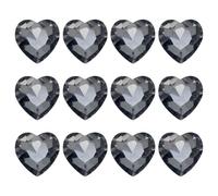 LKXHarleya 20PCS Glass Rhinestone, 10mm Heart Crystal Rhinestones for Garment DIY Arts Crafts Jewelry Making Accessories, Black Diamond