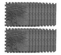 LKXHarleya 20PCS Soft Interlocking Patchwork Mat, 11.81 x 11.81" Plush Puzzle Carpet for Home Floor Decoration, Grey