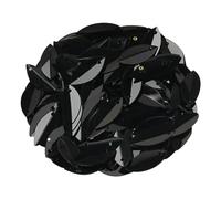 LKXHarleya 360Pcs/ Bag 6x14mm Leaf Shaped Oval Folded Sequins, Horse Eyes Shape Sequin PVC Glittering Sequins for DIY Crafts Sewing Costume Accessories, Black