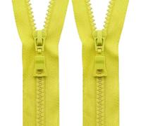 LKXHarleya Resin Zipper, 5.9in Close End Double Slider Zipper for Jackets Coats Clothing Sewing DIY Craft, Yellow