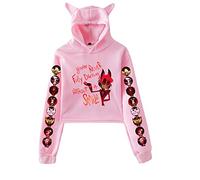 LKY STAR Anime Hazbin Hotel Sweatshirts for Women Girl Angel Dust/Alastor Cosplay Hoodies Cute Cat Ear Pullover Tops