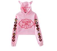 LKY STAR Anime Hazbin Hotel Sweatshirts for Women Girl Angel Dust/Alastor Cosplay Hoodies Cute Cat Ear Pullover Tops
