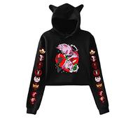 LKY STAR Anime Hazbin Hotel Sweatshirts for Women Girl Angel Dust/Alastor Cosplay Hoodies Cute Cat Ear Pullover Tops