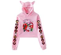LKY STAR Anime Hazbin Hotel Sweatshirts for Women Girl Angel Dust/Alastor Cosplay Hoodies Cute Cat Ear Pullover Tops