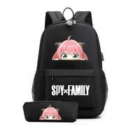 LKY STAR Anime Spy x Family Backpacks and Pencil Case Anya Loid Yor Forger Bookbags with Combination Lock Boys Girls Elementary School Bags for Travel Outing
