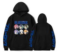 LKY STAR Blue Lock Anime Character Art Pullover Hoodie for Boys Girls Isagi Yoichi Casual Sweatshirt Cosplay Pullover