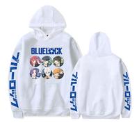 LKY STAR Blue Lock Anime Character Art Pullover Hoodie for Boys Girls Isagi Yoichi Casual Sweatshirt Cosplay Pullover