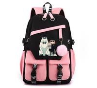 LKY STAR Cartoon Spy x Family School Backpack Cute School Bag for Women Girl Laptop Rucksack for Travel Outing with Plush Pendant