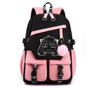 LKY STAR Cartoon Spy x Family School Backpack Cute School Bag for Women Girl Laptop Rucksack for Travel Outing with Plush Pendant