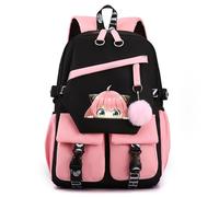 LKY STAR Cartoon Spy x Family School Backpack Cute School Bag for Women Girl Laptop Rucksack for Travel Outing with Plush Pendant