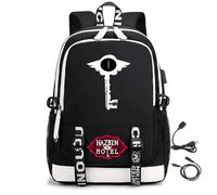LKY STAR Hazbin Hotel Backpacks Man Woman Casual Daypacks with USB Charging Port and Headphone Jack,Boy Girl School Bags