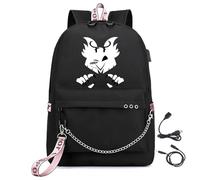 LKY STAR Hazbin Hotel Merch Boy Girl Backpacks with USB Charging Port and Headphone Jack School Bag,Large Capacity Daypack for Teenagers