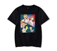 LKY STAR Men Women Chainsaw Man T-Shirt,Anime Denji Hayakawa AKI Short Sleeve