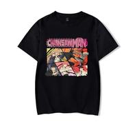 LKY STAR Men Women Chainsaw Man T-Shirt,Anime Denji Hayakawa AKI Short Sleeve