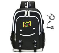 LKY STAR Ranboo My Beloved Merch School Backpack College Bookbag Casual Travel Daypack Fits 15.6" Laptop with USB Charging Port for Student Girl Boy Woman (Black.1)