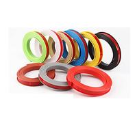 LKYJD 18m U Shape Wood Edging Tape Self Adhesive for Kitchen Units, Rubber Oak Wood Effect Veneer Roll Strips, Plastic Worktop Edge Banding Trim for Furniture（Red-18mm）