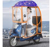 LKYLGYU Fully Enclosed Electric Car Transparent Canopy, Mobility Scooter Sun Rain Wind Cover Electric Car Prevent Umbrella, Universal Electric Motorcycle Sunshade Cover,C