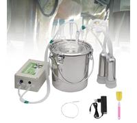LKYLGYU Portable Electric Milk Milker for Cows Goats, Automatic Pulsating Vacuum System with 5L 10L 14L Stainless Steel Bucket, Easy Clean Hygienic Design for Farm Home Use