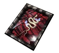 LKYLVEE Butterfly Framed with Snake Skeleton - Gothic Insect Specimen - Taxidermy Collectables Wall Art Home Decor,A