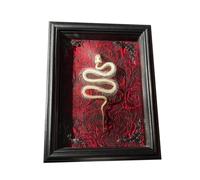 LKYLVEE Butterfly Framed with Snake Skeleton - Gothic Insect Specimen - Taxidermy Collectables Wall Art Home Decor,B