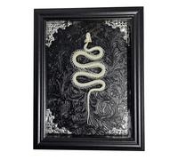 LKYLVEE Taxidermy Snake Skeleton Butterfly Gothic Shadow Box,5.9'' x 7.8'' 3D Floating Frame Specimen Display, Home Decor Ornament,A