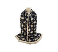 LL Accessories Women's Wool Mix Cubes & Flowers Print Scarf in Brown LL Accessories Brown One Size