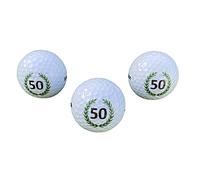 LL-Golf ® Set of 3 50th birthday golf balls with Happy Birthday motif in a gift box/golf birthday gift idea