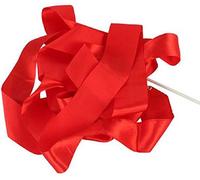 LL Gym Dance Ribbon Rhythmic Art Gymnastic Streamer Baton Twirling Rod Stick 4M (Red)