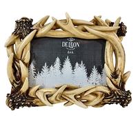 LL Home De Leon Collections Polyresin Intertwined Deer Buck Stag Antler Rustic Forest 6x4 Standing Landscape Photo Picture Frame