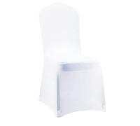 LL L&C®Spandex Lycra Chair Cover for Wedding Banquet Reception Party Event (White, Flat Front)