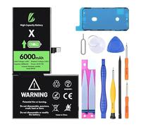 LL TRADER Battery for iPhone X, 6000mAh High Capacity Lithium Polymer Battery with Repair Tools