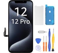LL TRADER Screen Replacement for iPhone 12/12 Pro 6.1" LCD Retina FHD Display COF Touch Screen Digitiser with Repair Tool Kits, Waterproof Tape, Screen Protoctor 02