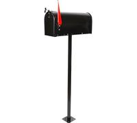 LLAA American Style Tall Mailboxes for Outside, Floor Stand Weatherproof Letter Storage Box, Drop Post Box for Townhouse/Garden (Color : Black)