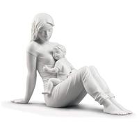 LLADRÓ A Mother'S Love Figurine. Matte White. Porcelain Figure Figure.
