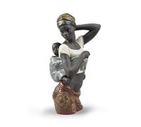 LLADRÓ African Bond Mother Figurine. Porcelain Figure Figure.