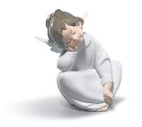 LLADRÓ Angel Dreaming Figurine. Porcelain Figure Figure.