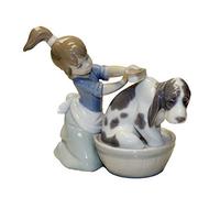 LLADRÓ Bashful Bather Dog Figurine. Porcelain Figure Figure.