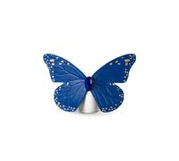 LLADRÓ Butterfly Figurine. Golden Luster & Blue. Porcelain Butterfly Figure.