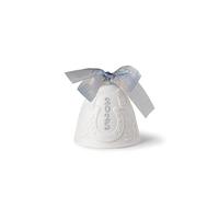 LLADRÓ Christmas Bell Year 2025 Blue. Decorative Ornament in Matte Porcelain with Blue Details. Porcelain Christmas Bell.