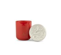 LLADRÓ Crystal Candle Holder with Porcelain Lid Snake Shine - Dry East. Candle with Porcelain Lid from the Chinese Zodiac Collection with Exotic Aroma of Oud Wood and Patchouli Notes.