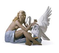 LLADRÓ Leda And The Swan Figurine. Porcelain Swan Figure.