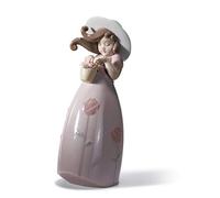 LLADRÓ Little Rose Girl Figurine. Porcelain Figure Figure.