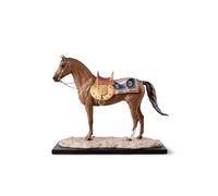 LLADRÓ Matte Porcelain Karabakh Horse Sculpture with Gold Details, Limited Series Handmade Decorative Escestrian Figure