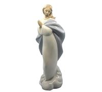 NAO Holy Mary. Decorative Figurine in Gloss Porcelain. Religious Ornamental Sculpture Representing the Virgin Mary in Blue and White Tones for Home Decoration