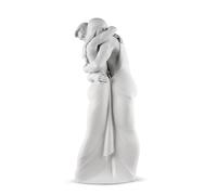 LLADRÓ Porcelain Figure Alone You and Me. Sculpture Representing a Passionate and Tender Couple Hug in Matte White Porcelain